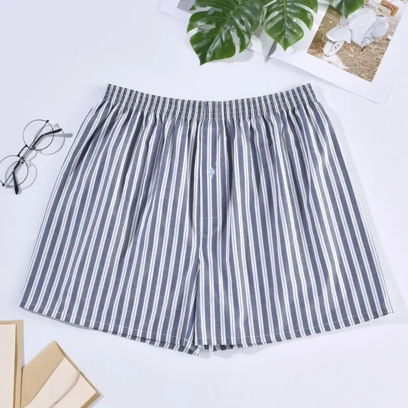 1PC 100% Cotton Men's Loose Boxer Briefs Underwear
