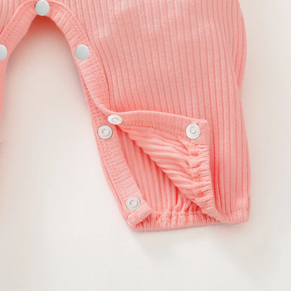 Girl Romper Long Sleeved Ruffle Bodysuit Headband