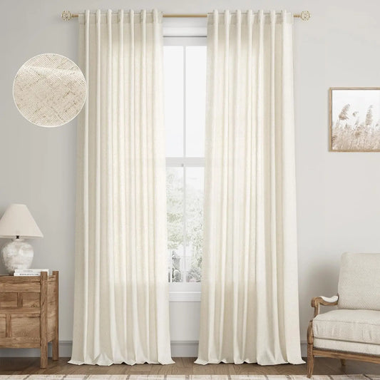 Custom Made Sheer Curtain Faux Linen Tulle