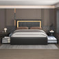 Upholstered Platform LED Bed with Type-C&USB