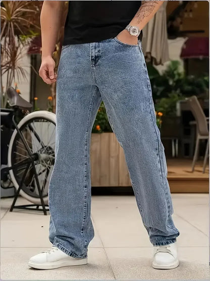 Men's Loose Fit Straight Leg Jeans
