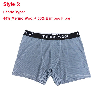 Mens Merino Wool Boxer Brief Breathable Fitness