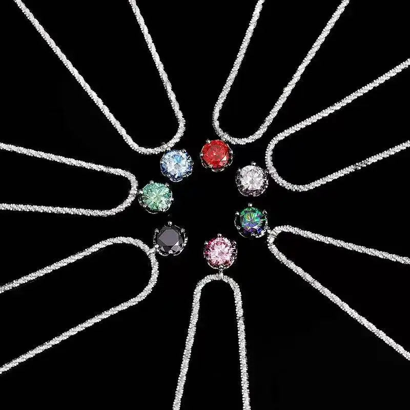 Sterling Silver Moissanite Crown Necklace for Ladies