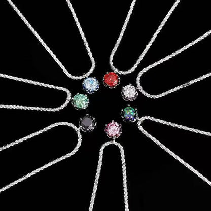 Sterling Silver Moissanite Crown Necklace for Ladies