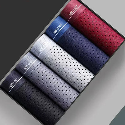 4pcs Men's Boxer Silk Plus Size Breathable Briefs