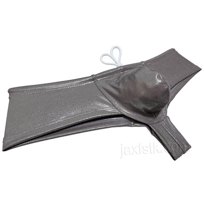 Sexy Men's Shiny Pouch Swimwear Bikini Drawstring