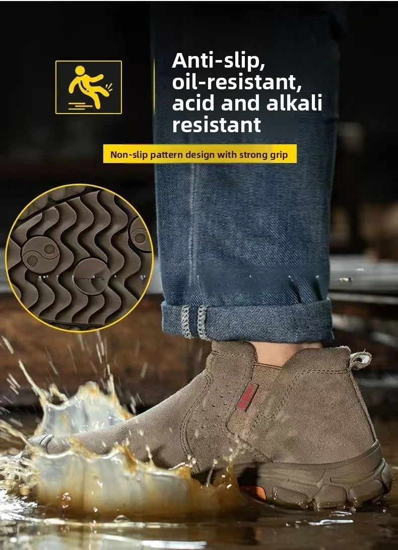 Anti Smashing Steel Toe Insulated Shoes, Breathable Suede