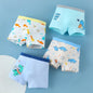 4PCS Boys Cotton Antibacterial Cute Cartoon Print Underwear