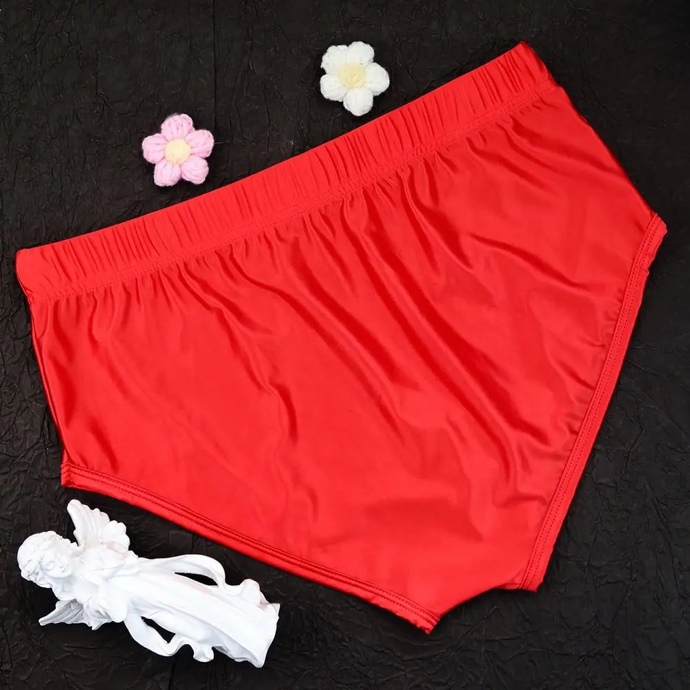 Shiny Ice Silk Satin Tight Elastic Panties