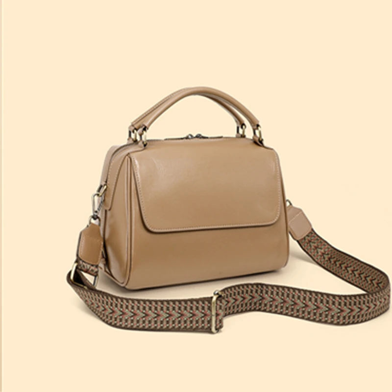 Genuine Leather Boston Tote Handbags For Women