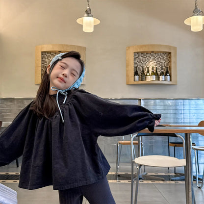 Bat Sleeve Baby Girl's Corduroy Shirt