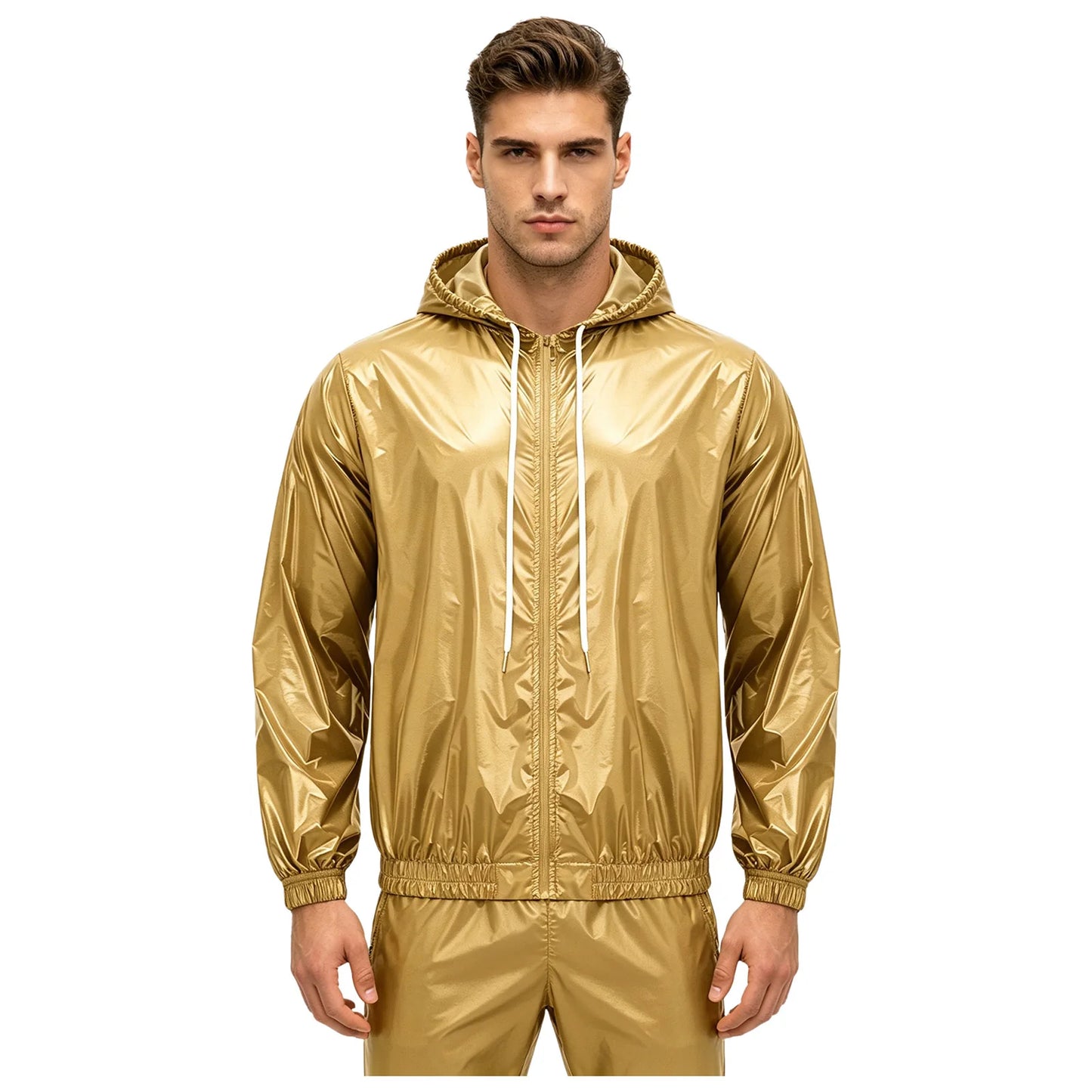 Mens Waterproof Hooded Breathable Raincoat