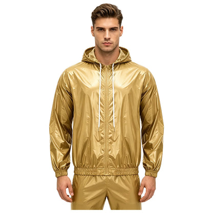 Mens Waterproof Hooded Breathable Raincoat