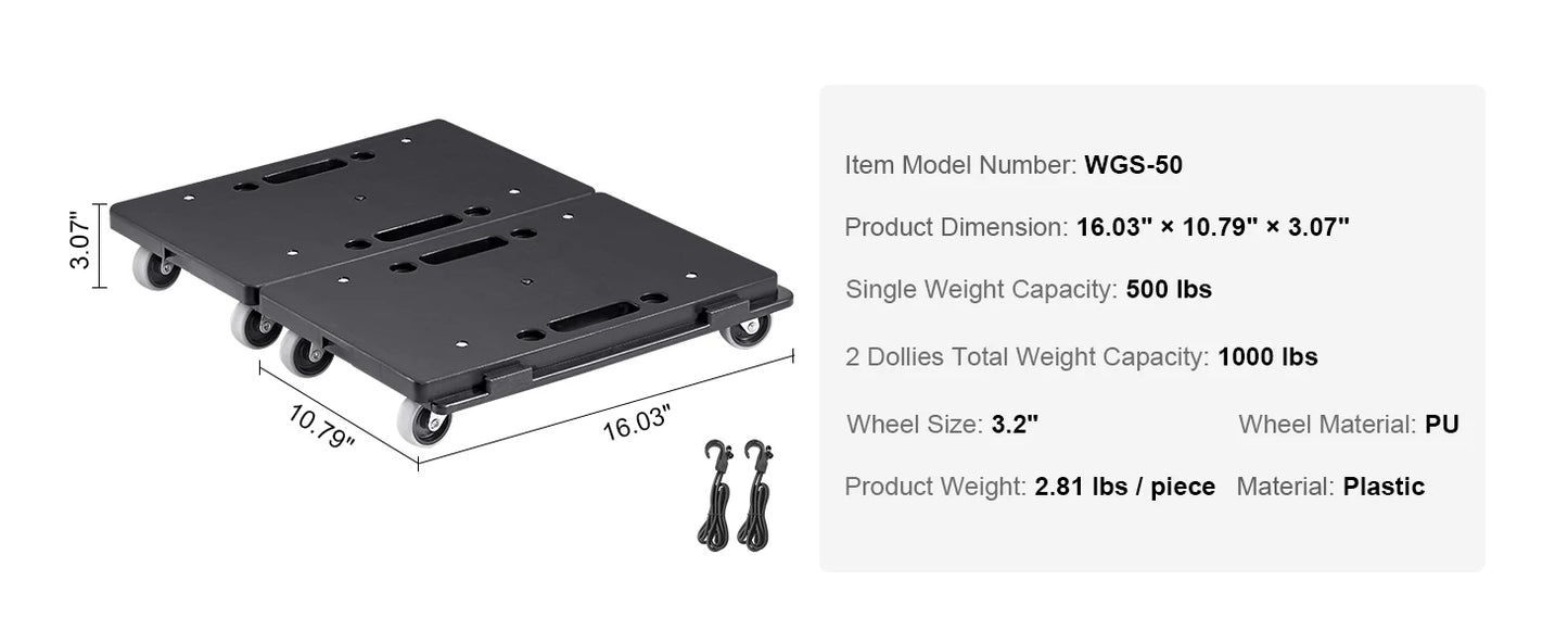 2 Pack Furniture Mover Pallet Trolley Industrial Machinery