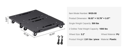 2 Pack Furniture Mover Pallet Trolley Industrial Machinery