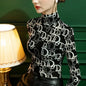Fashion Female Crop Tops Bodysuit Long-sleeved