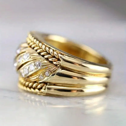 Bright Gold Color AA Cubic Zirconia Luxury