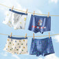 4PCS Boys Cute Dinosaur Print Breathable Comfort Underwear