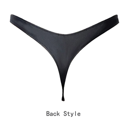Young Men Low Rise V-shaped Thongs Satin