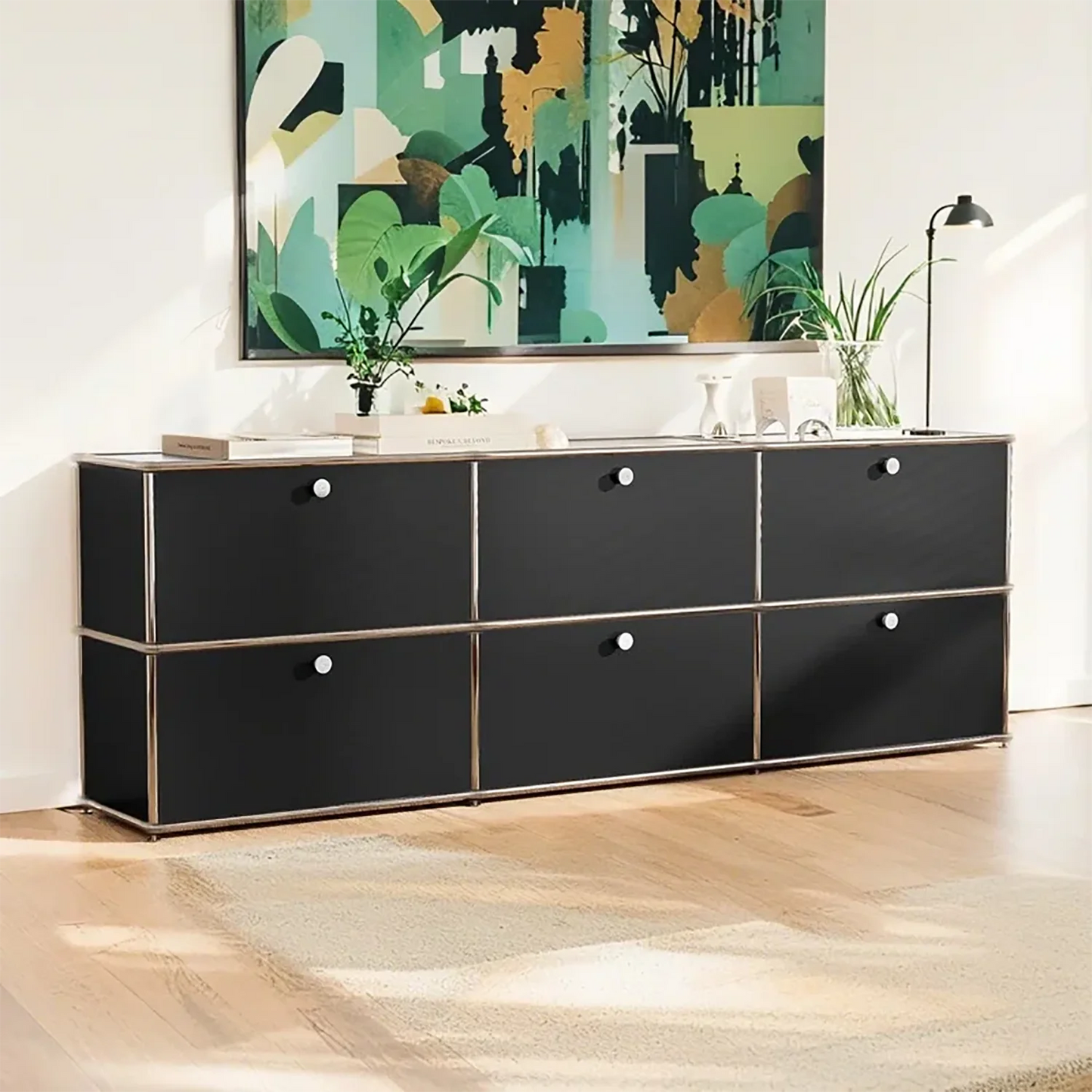 Sideboard Storage Shelf Furniture Stainless Steel