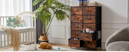 10 Fabric Drawers Wardrobe Steel Frame Closet Storage