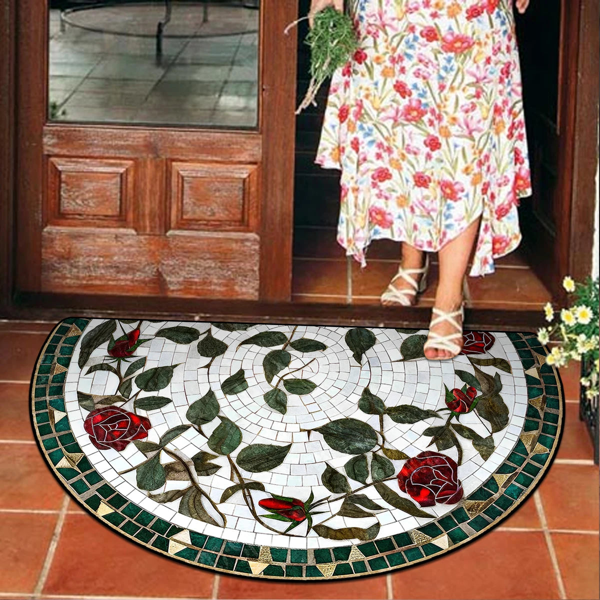 Entrance Doormat Outdoor Floor Carpet Semi-circular