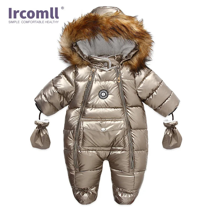 Boy/Girl Newborn Romper Thicken Waterproof Snowsuit Hoodied