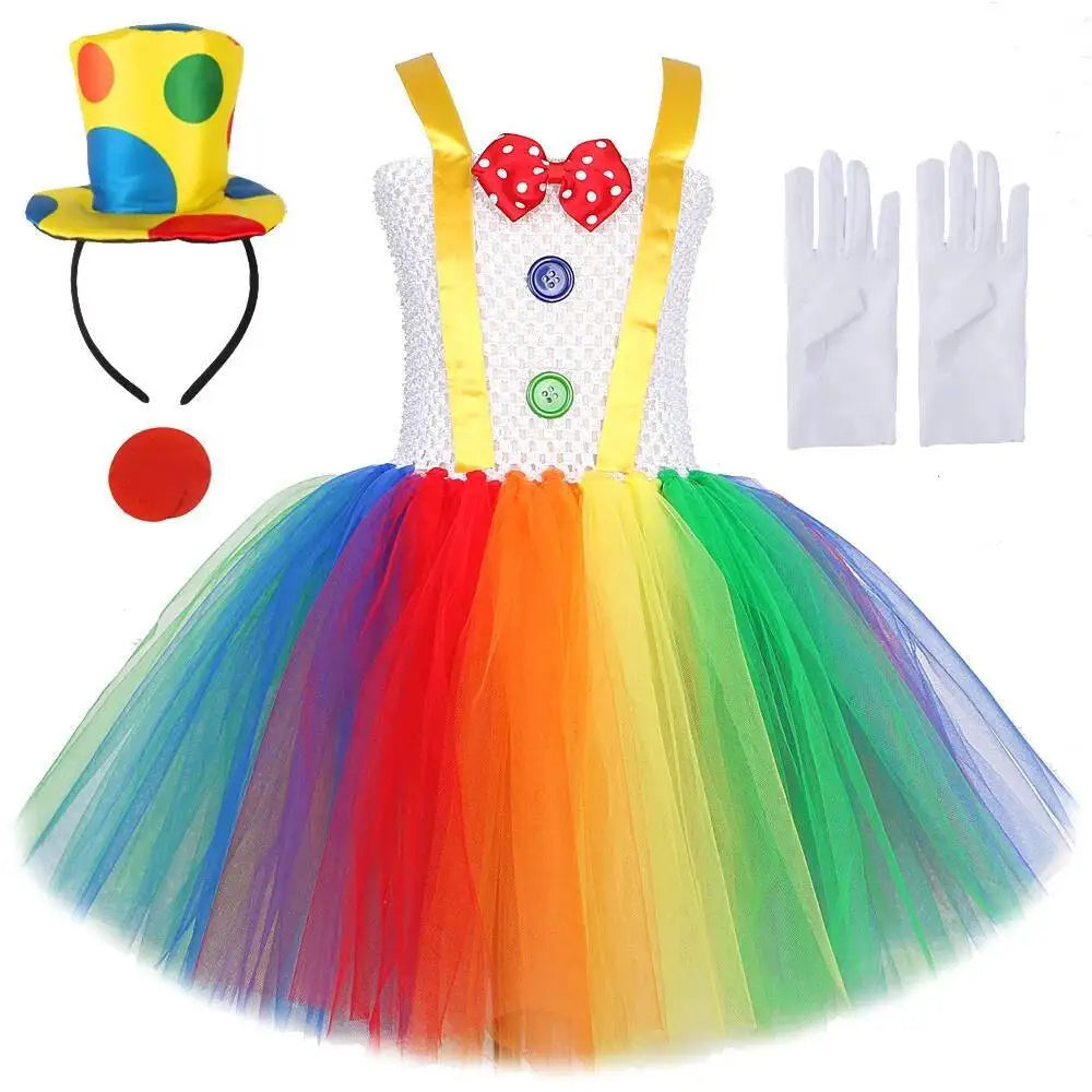 Rainbow Circus Costume Tutu Dress for Girls