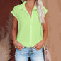 Womens Cotton Linen Casual Short Sleeve Tops