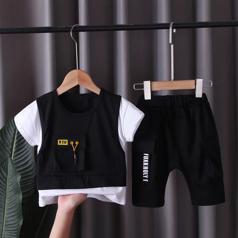 2 Pcs Baby Boys/Girls ClothesbShort Sleeve Cotton