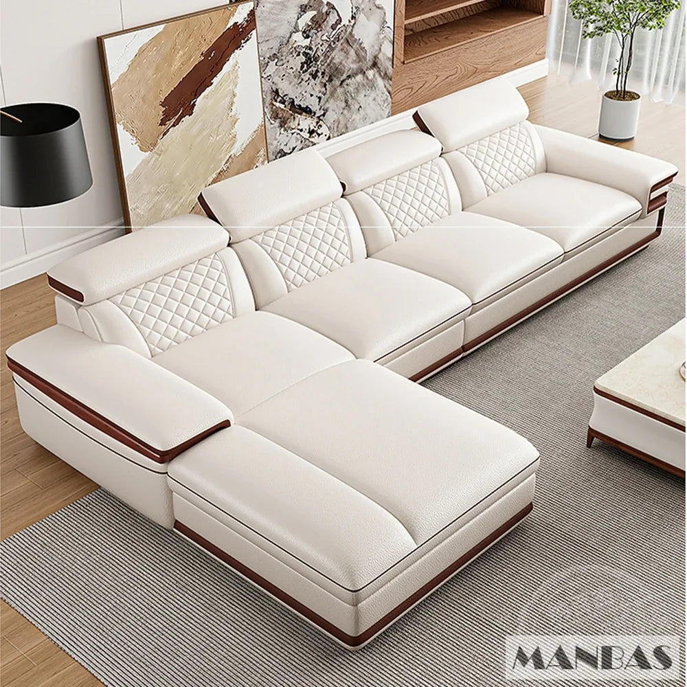Genuine Leather Sofa Set for Living Room
