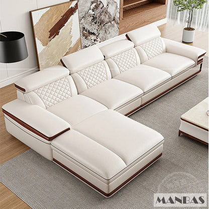 Genuine Leather Sofa Set for Living Room