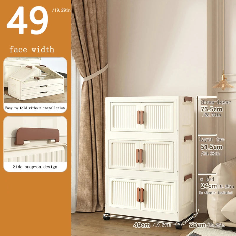 Foldable Plastic Storage Cabinet, Easy Assembly