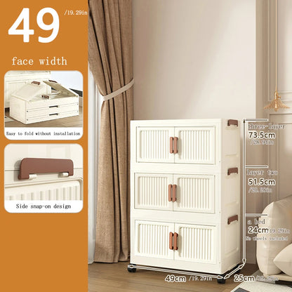 Foldable Plastic Storage Cabinet, Easy Assembly