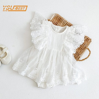 Infant Baby Girls Embroider Sleeveless Rompers