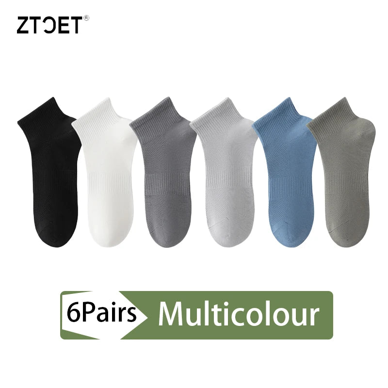 6Pairs Men Cotton Mesh Socks