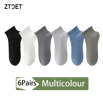 6Pairs Men Cotton Mesh Socks