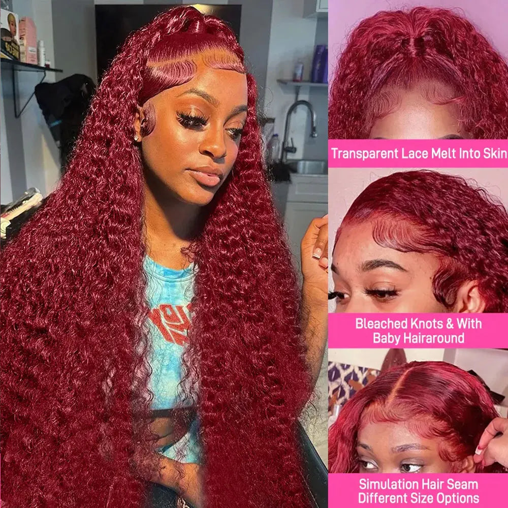 Burgundy Lace Front Human Hair Wave Brazilian
