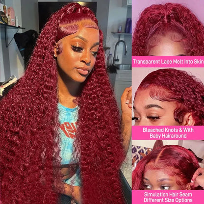 Burgundy Lace Front Human Hair Wave Brazilian