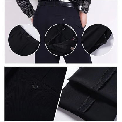 Double Pleated Waist Fleece Winter Suit Pants