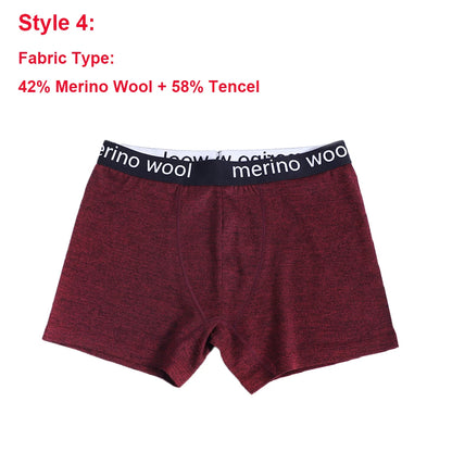 Mens Merino Boxer Briefs Soft Breathable Sports