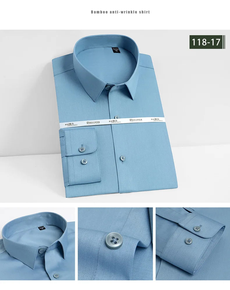 Men's White Long Sleeved Business Formal Wear Shirt