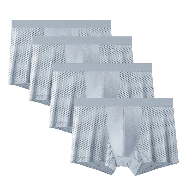 4pcs Mesh Bamboo Fiber Men's Boxerr XXXXL Large Size