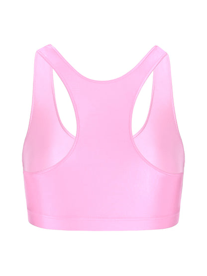 Glossy Womens Mid Waist Gym Fitness Yoga