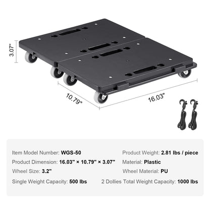 2 Pack Furniture Mover Pallet Trolley Industrial Machinery