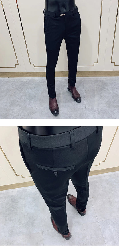 Men Stretch Slim Formal Casual Pants Fashion
