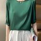 Silky Loose Woman Casual O-Neck pullover