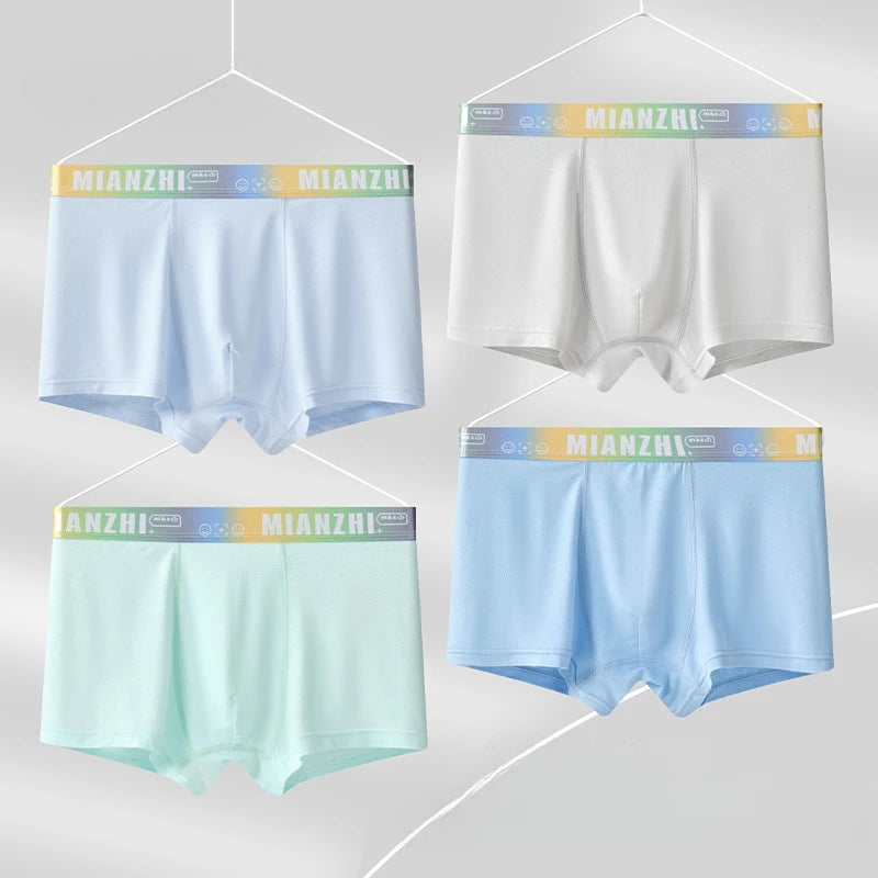 4PCS Teen Boys Mesh Breathable Young Children Underwear