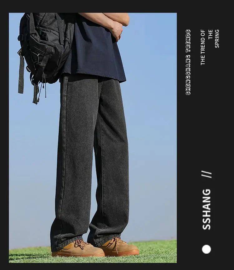 Men's Trendy Wide Leg Washed Jeans