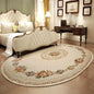 Oval Carpet European Pastoral Floral Style Print